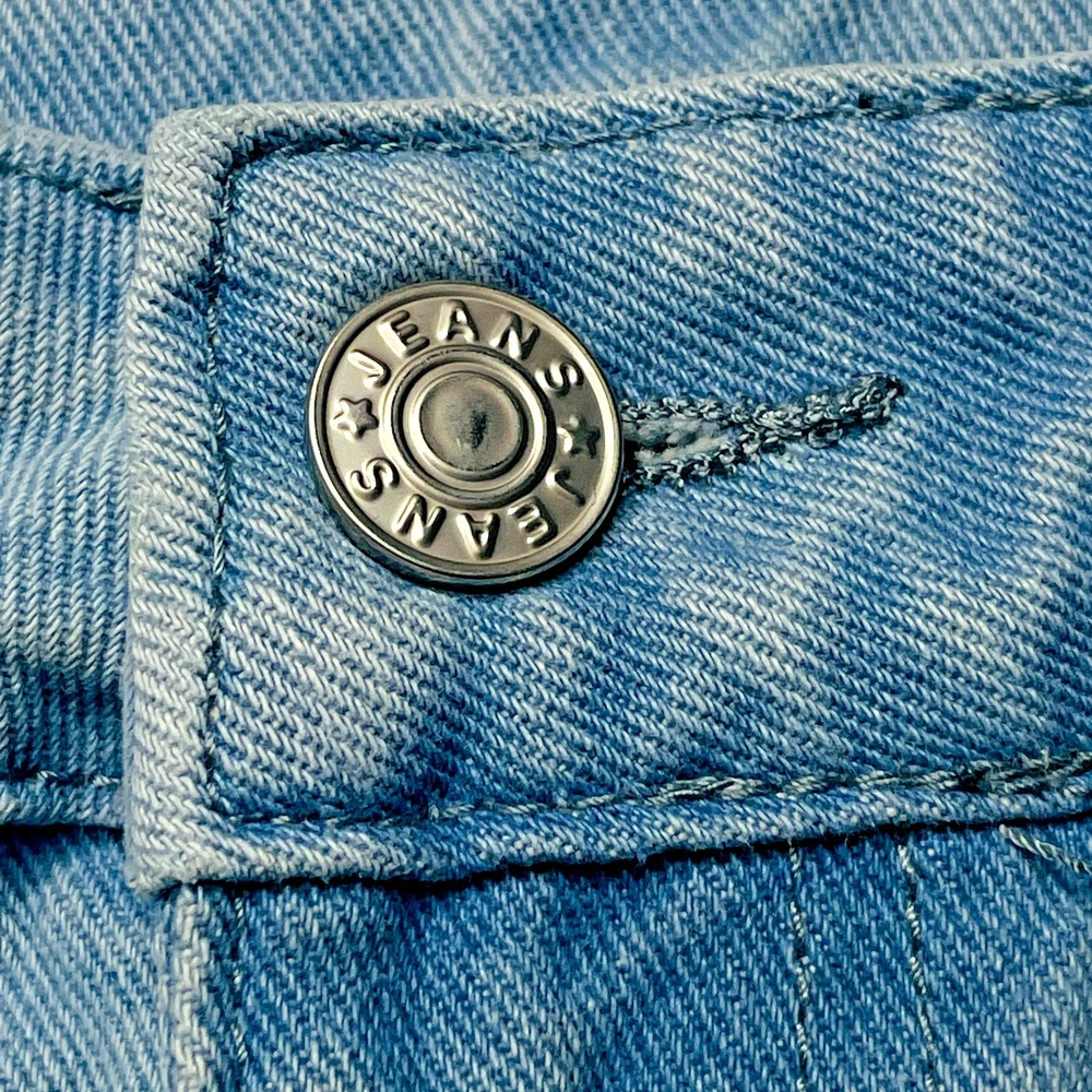 Women's Light Wash Denim Cargo Mini Skirt Utility Pocket Y2K Size 14 Waist 28" - Picture 6 of 13